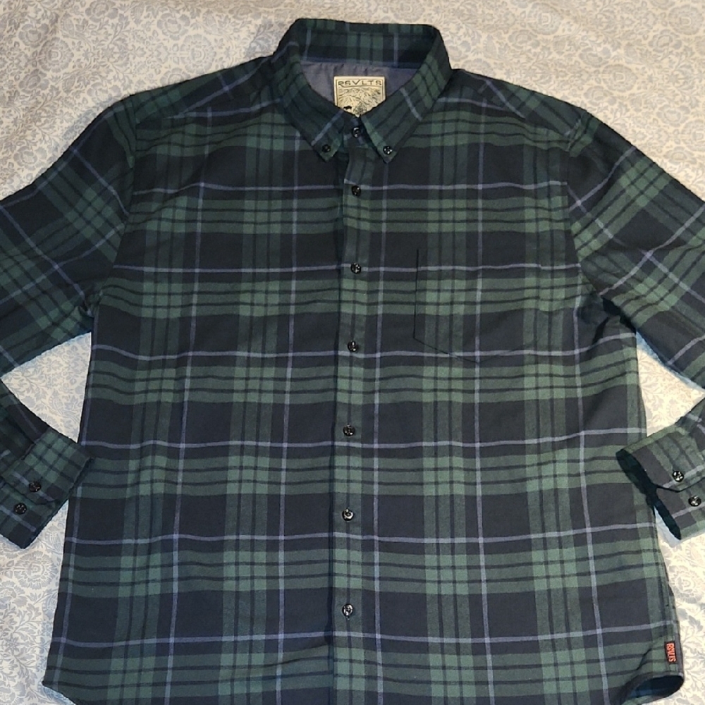 Rsvlts & Borland Men's Green Plaid Shirt